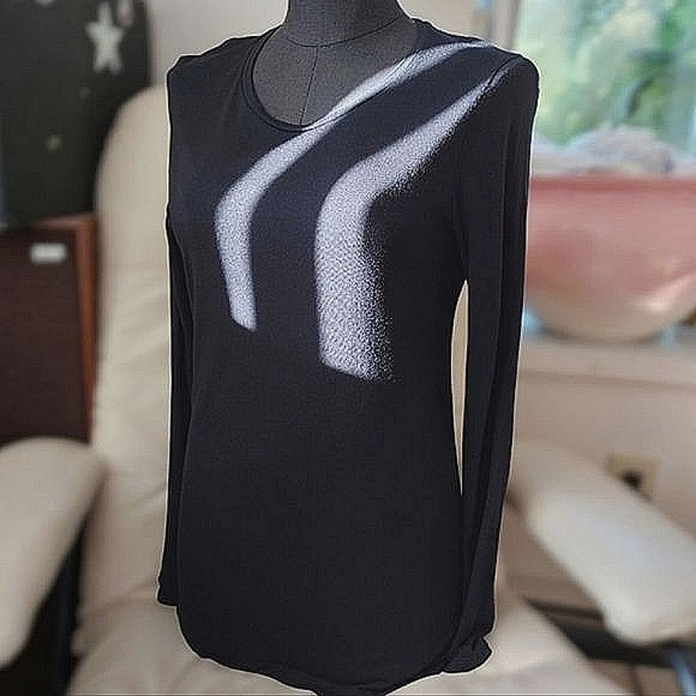 Banana Republic black modal long sleeve longline t-shirt
